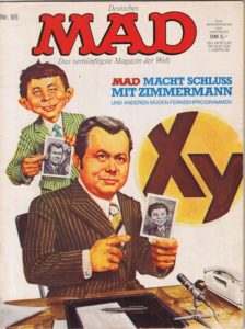 Deutsches MAD Nummer 95 mit Eduard Zimmermann und der Serie "Aktenzeichen xy ungelöst"