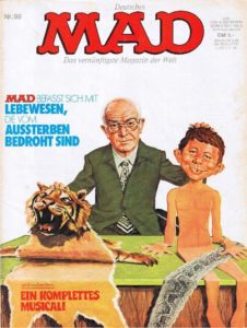 Deutsches MAD Nummer 99 (Juli 1977) mit der Sendung "Expeditionen ins Tierreich" und Professor Bernhard Grzimek