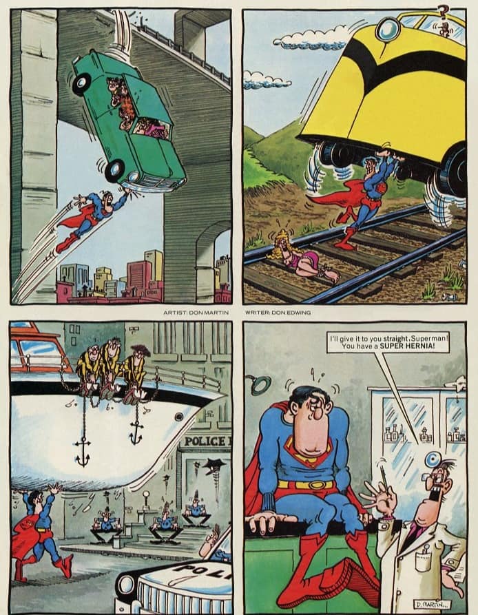 Superman im Original, mit seinem Super-Muskelkater