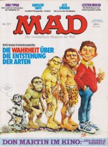 Deutsches MAD Nummer 171 (Juli 1983) Mit Charles Darwin Titelbild und Tootsie Parodie