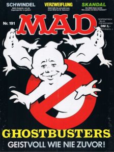 Deutsches MAD Nummer 191 (März 1985) mit den Ghostbusters und Karate Kid