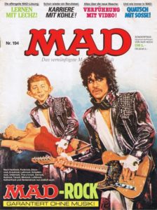 Deutsches MAD Nummer 194 (Juni 1985) parodiert Purple Rain und zeigt Prince auf dem Titelbild