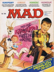 Deutsches MAD Nummer 196 (August 1984) mit dem jungen Hape Kerkeling aus der Sendung Känguru