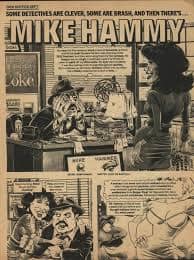 Die erste Seite der Mike Hammer Satire (blurry)