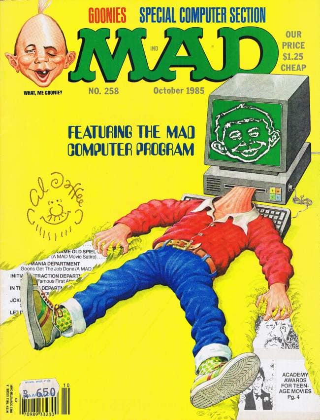 Das Titelbild zur US Computer Ausgabe, von Al Jaffee mit Signatur