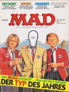 Deutsches MAD Nummer 210 (Oktober 1986) mit Thomas Gottschalk und einer Serie mit Michael J. Fox