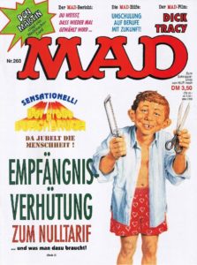 Deutsches MAD Nummer 260 (Dezember 1990) mit der kostenlosen Empfängnisverhütung und Dick Tracy