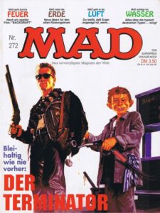 Deutsches MAD Nummer 272 (Dezember 1991) parodiert Terminator 2 und das Feuerwehrdrama Backdraft