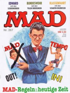 Deutsches MAD Nummer 267 (Juli 1991) parodiert Edward mit den Scherenhänden mit Johnny Depp und Vincent Price