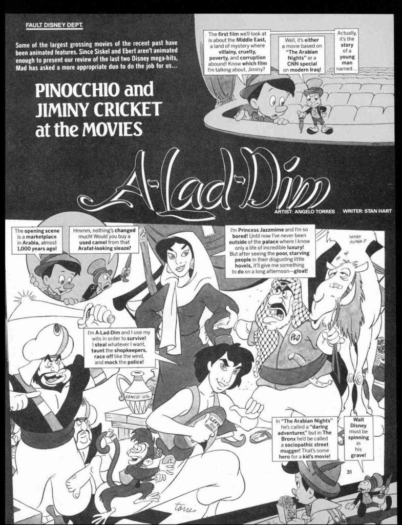Englisches Original der Aladdin Satire Seite 1