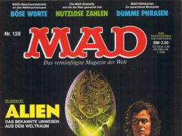 Alien Titelbild vom deutschen MAD Magazin Nummer 129
