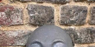 Die Aluminium Maske der in der Vorderansicht