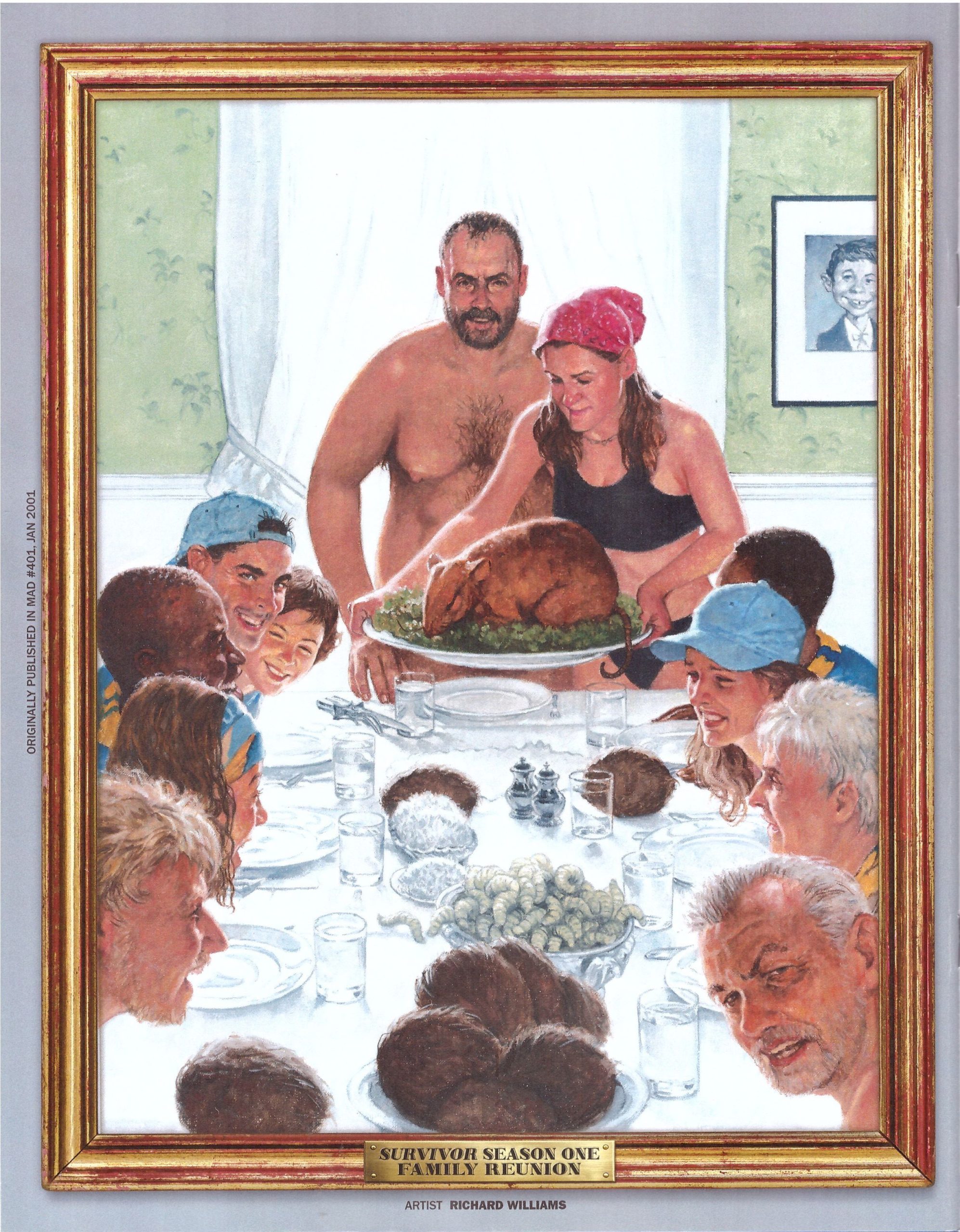 Das Bild zeigt die Rückseite des USA MAD Magazin Nummer 43, gemalt von Richard Williams