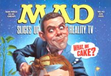 Das Bild zeigt das USA MAD Magazine #43 (Juni 2025) mit einem Titelbild von Mark Fredrickson