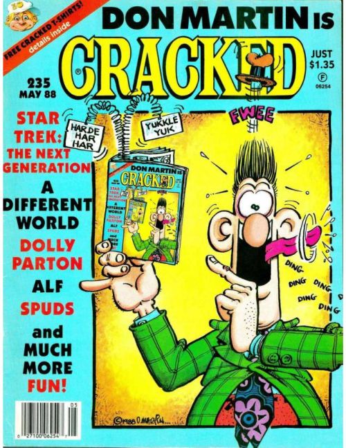 Titelseite des ersten Cracked-Magazins mit Don Martin aus dem Jahr 1987, herausgegeben von Mort Todd.
