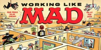 Cover der MAD-Ausgabe Nr. 47 (Februar 2026): Spy vs. Spy in einem chaotischen Großraumbüro mit Cubicles, Sabotage und Büroalltag-Parodien