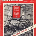 Cover der November-Ausgabe des Snafu Magazins mit einem manipulierten Archivfoto von sowjetischen Soldaten bei einer Parade auf dem Roten Platz und dem englischen Text Buy U.S. Savings Bonds.